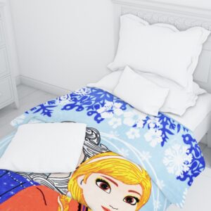 پتو گلبافت یکنفره عروسکی مدل السا و آنا