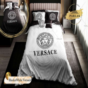 سرویس روتختی پارلاک دونفره دو رو مدل black & white Versace کد A-70