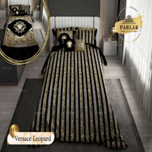 سرویس روتختی پارلاک دونفره دو رو مدل Versace leopard  کد A-415