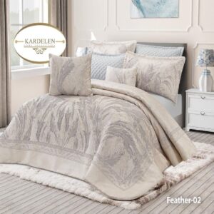سرویس روتختی مخمل کاردلن kardelen مدل فدر feather دونفره 8 تکه