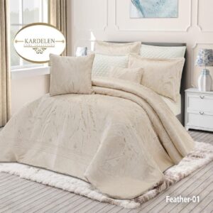 سرویس روتختی مخمل کاردلن kardelen مدل فدر feather دونفره 8 تکه